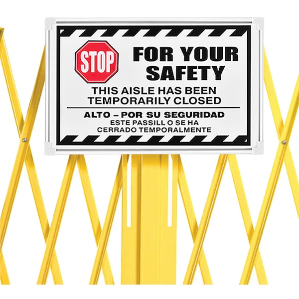 Global Industrial Steel Portable Barricade Gate Replacement Sign, Aluminum, For 652923 708364RPL - main